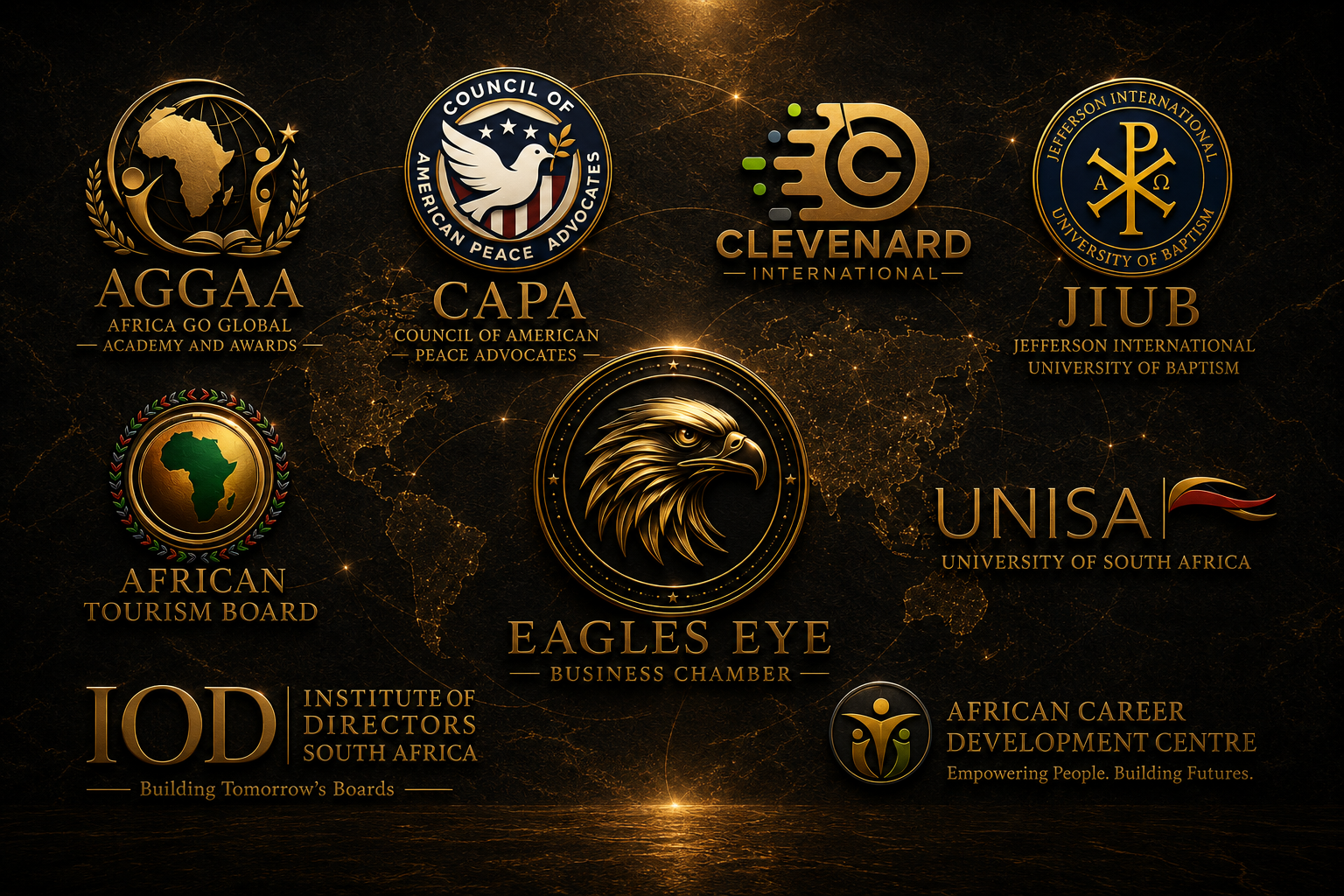 Institutional logos of organisations Dr. Levy Mokgale Motebejane serves